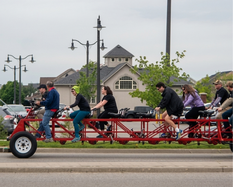 Members of the MERAK Team on the Heart & Stroke Big Bike in the south-end of Guelph